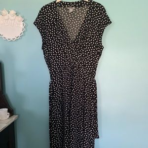 H&M black/white print midi dress